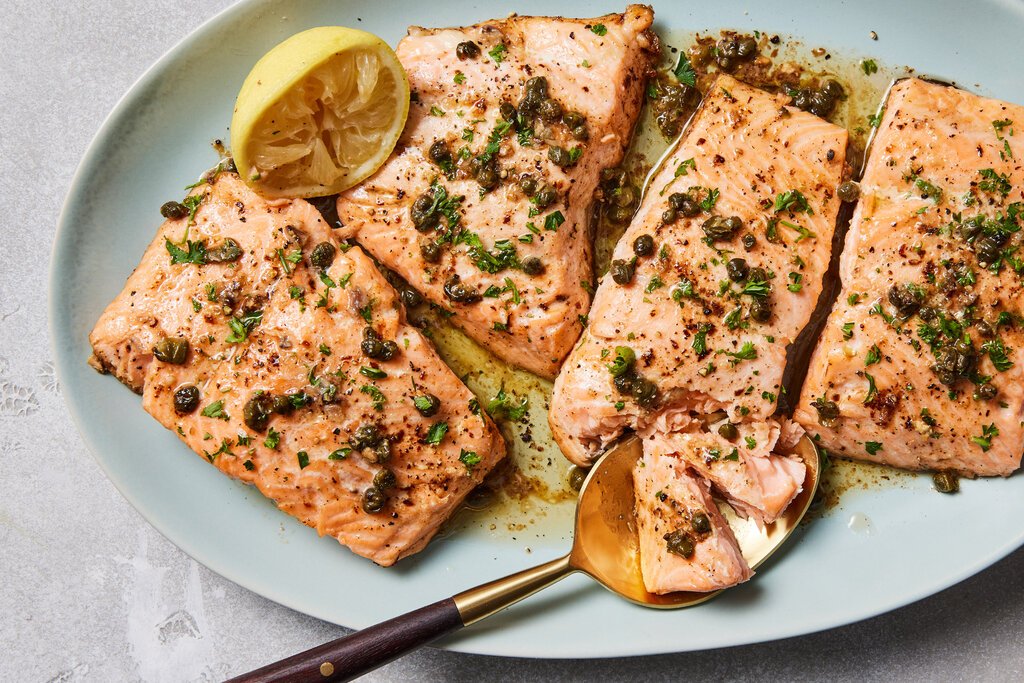 Grilled Salmon with Garlic Butter
