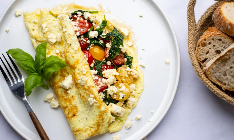 Savory Spinach and Feta Omelette