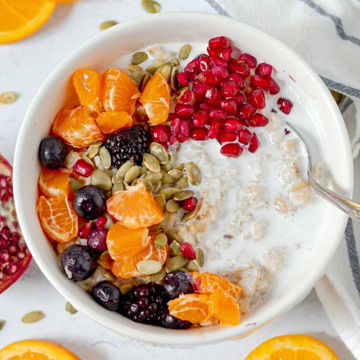 Breakfast Oatmeal Bowl with Fruits